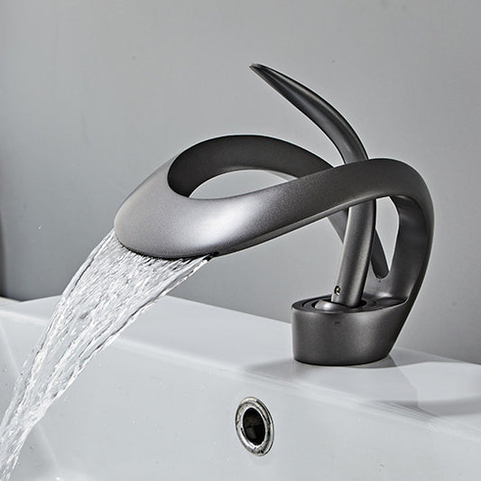 Tesrin MF002 Minimalist Waterfall Style Full Copper Bathroom Faucet