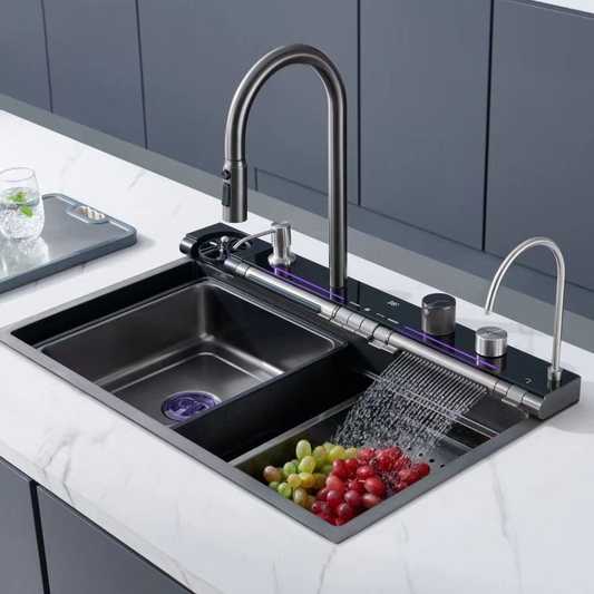 Tesrin YN-K105 Luxury Kitchen Sink with Rocking The New Waterfall Fauct