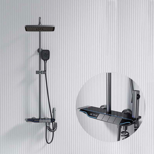 Tesrin TS-S119 Shower System with Handheld Spray and Glass Shelf