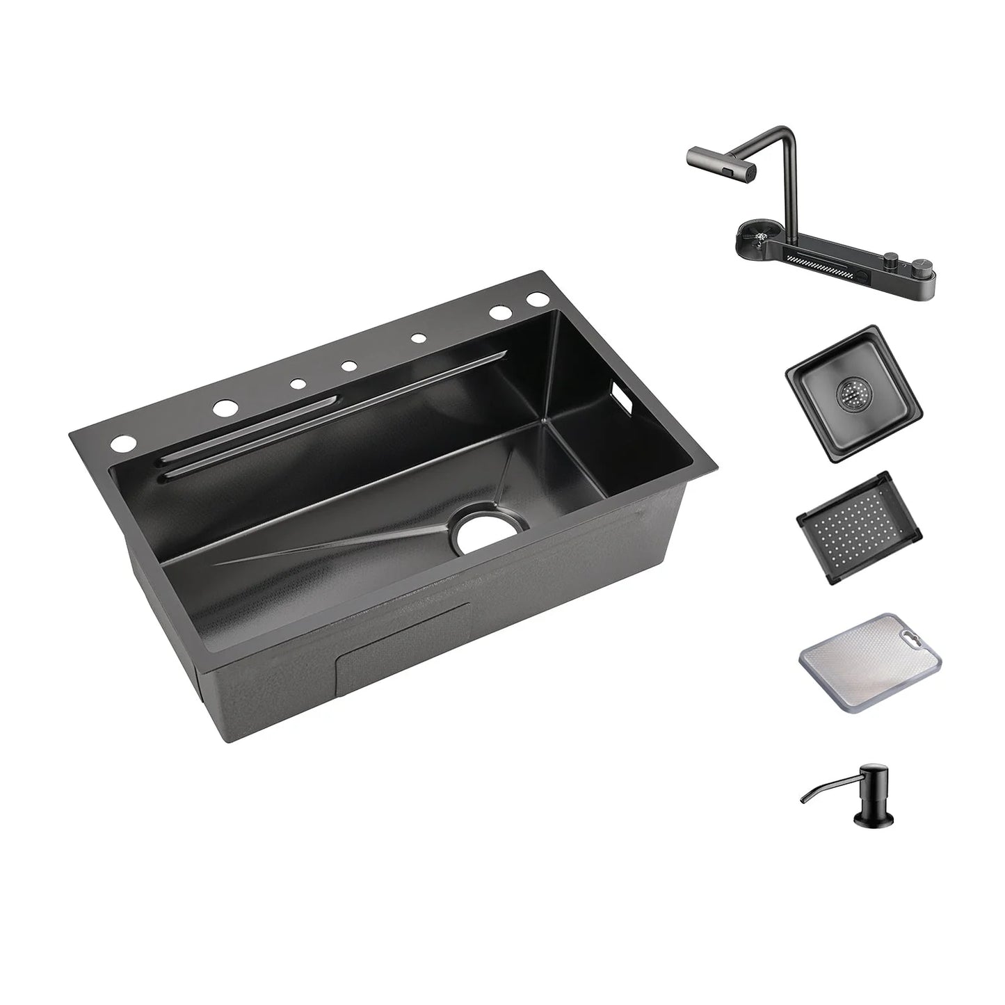 Tesrin YN-K102 Two Outlets Waterfall Faucet Kitchen Sink