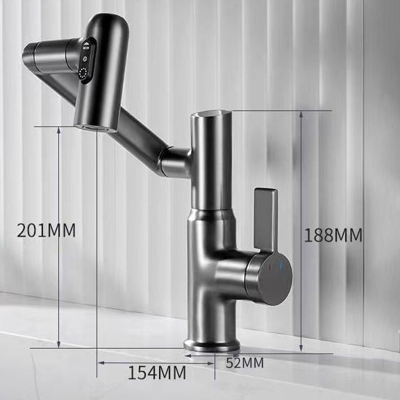 TS-T103-1 360 degree full copper washbasin wash basin gunmetal gray turning multifunctional hot and cold water faucet