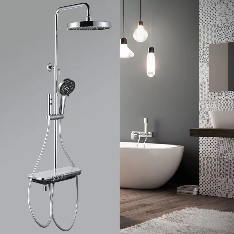TS-S111 Full copper shower Saks button star overhead spray thermostatic digital display booster shower shower shower