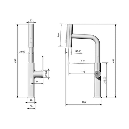 Tesrin F004 Kitchen Faucet with Waterfall Design